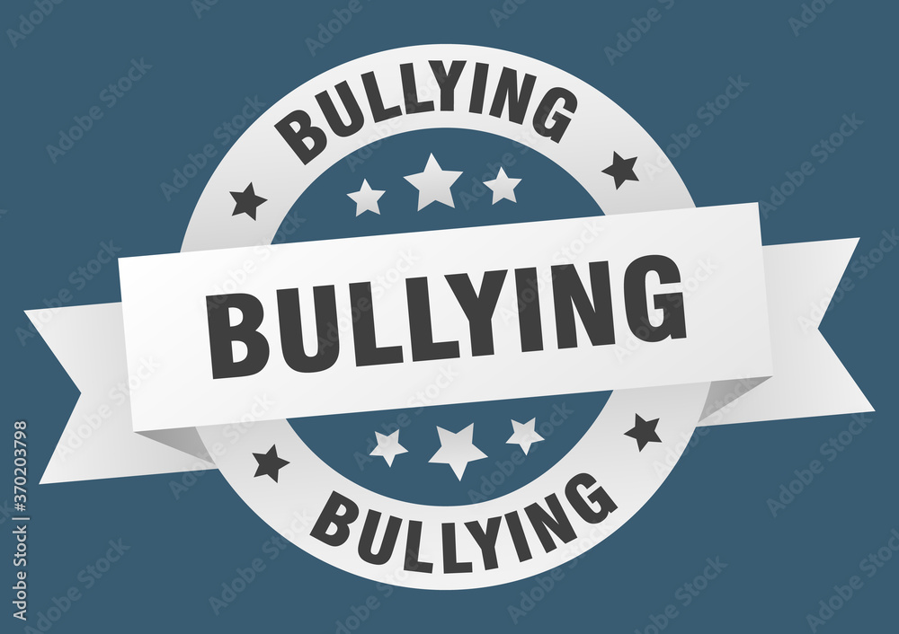 Fototapeta premium bullying round ribbon isolated label. bullying sign