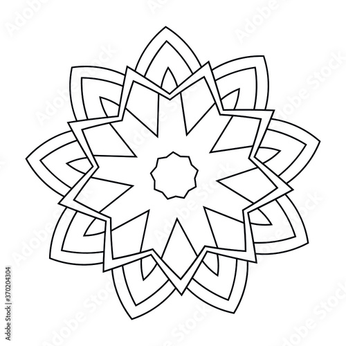 Mandalas Round for coloring book. Decorative round ornaments. Flower shape. Oriental vector, Anti-stress therapy patterns. Symmetry. Meditation. Yoga logo. Vector EPS 10. Ethnic Style.