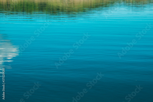 reflection in blue water
