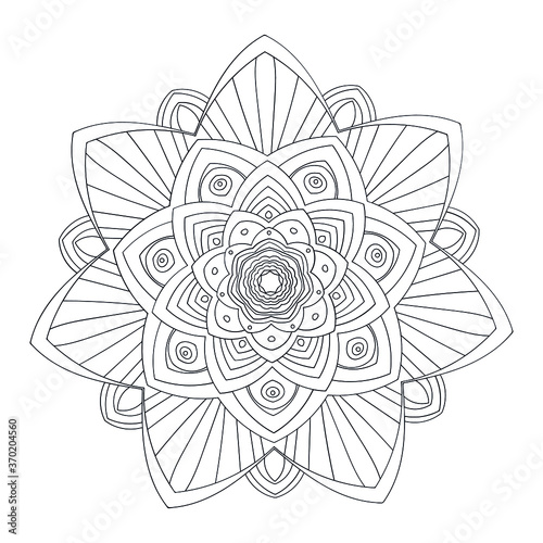 Mandalas Round for coloring book. Decorative round ornaments. Flower shape. Oriental vector, Anti-stress therapy patterns. Symmetry. Meditation. Yoga logo. Vector EPS 10. Ethnic Style.