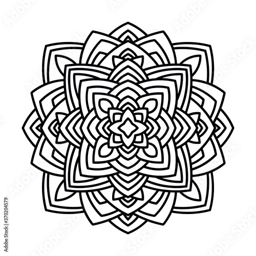Mandalas Round for coloring book. Decorative round ornaments. Flower shape. Oriental vector, Anti-stress therapy patterns. Symmetry. Meditation. Yoga logo. Vector EPS 10. Ethnic Style.