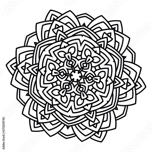 Mandalas Round for coloring book. Decorative round ornaments. Flower shape. Oriental vector, Anti-stress therapy patterns. Symmetry. Meditation. Yoga logo. Vector EPS 10. Ethnic Style.