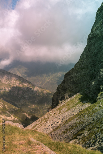 Amazing clouds landscape on the mountain in autumn season 