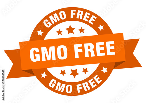 gmo free round ribbon isolated label. gmo free sign