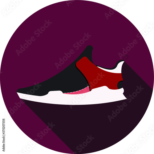 illustration of sneakers in a circle in simple style