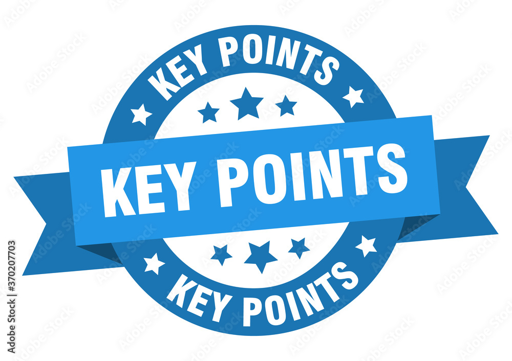 Obraz premium key points round ribbon isolated label. key points sign