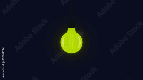 background illustration light bulb style flat