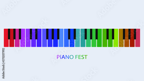 background colorful piano keys