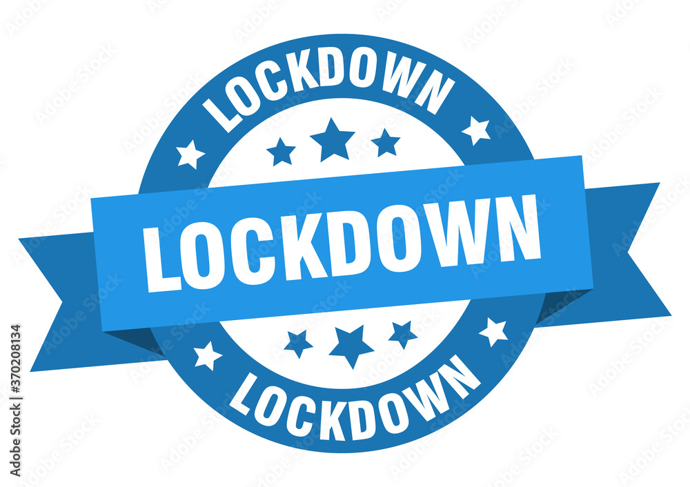 lockdown round ribbon isolated label. lockdown sign lockdown round ribbon isolated label. lockdown sign