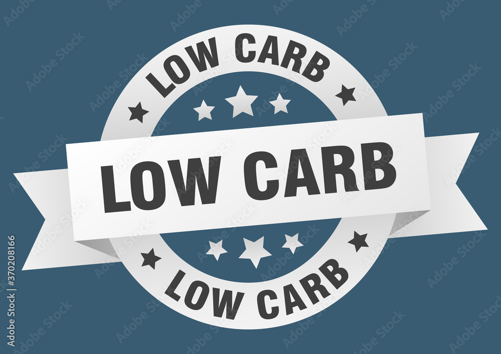 low carb round ribbon isolated label. low carb sign