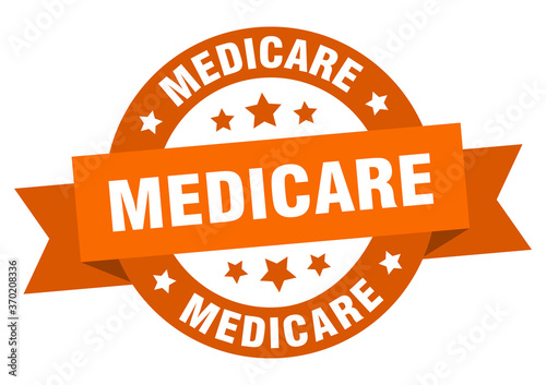 medicare round ribbon isolated label. medicare sign