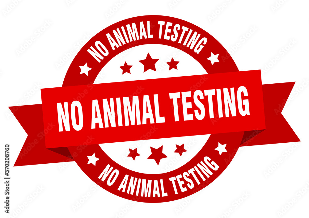 no animal testing round ribbon isolated label. no animal testing sign
