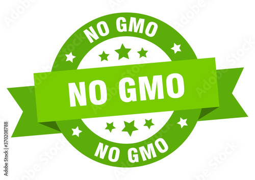 no gmo round ribbon isolated label. no gmo sign