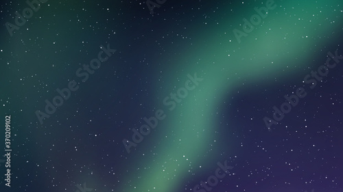 Night starry sky with northern light , Vector image .