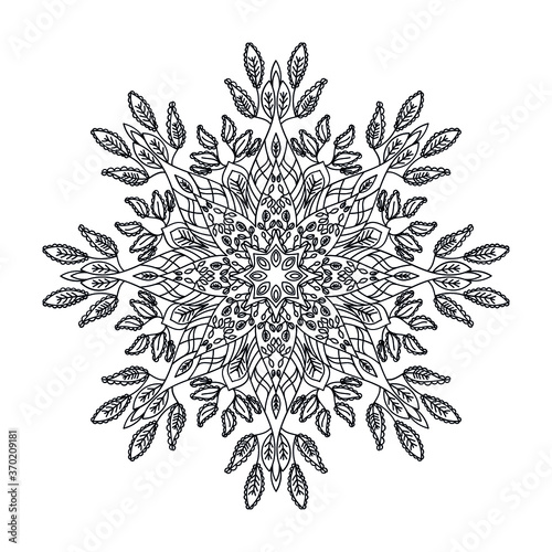 Mandala for coloring book. Decorative round ornaments. Flower shape. Oriental vector, Anti-stress therapy patterns. Symmetry. Meditation. Yoga logo. Vector EPS 10. Ethnic Style.