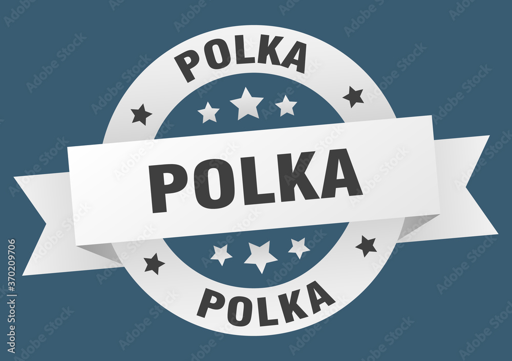 Fototapeta premium polka round ribbon isolated label. polka sign