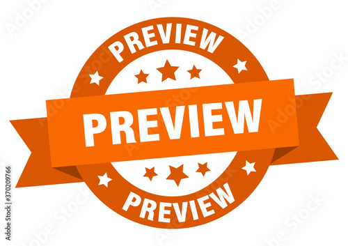 preview round ribbon isolated label. preview sign
