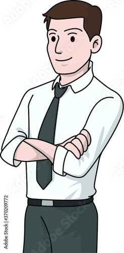 businessman fold one's arms