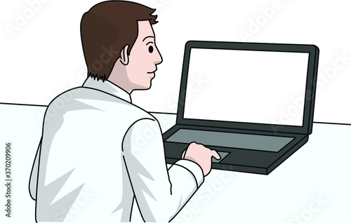 man working on laptop