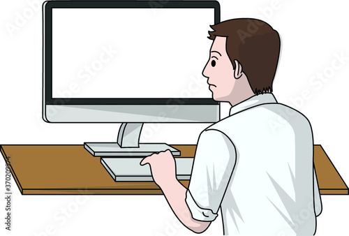 man working on computer