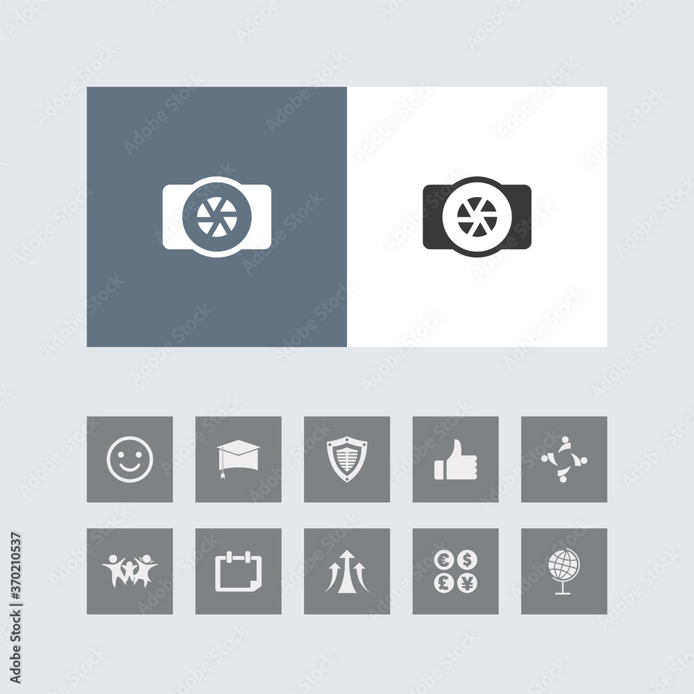 Creative Camera Icon with Bonus Icons. Creative Camera Icon with Bonus Icons.
