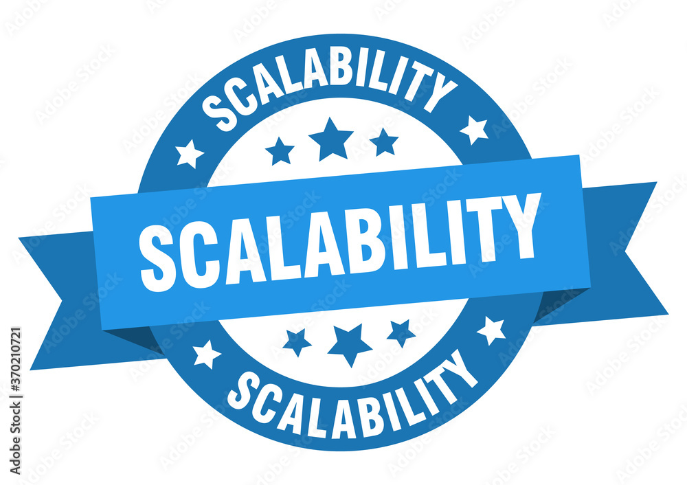scalability round ribbon isolated label. scalability sign