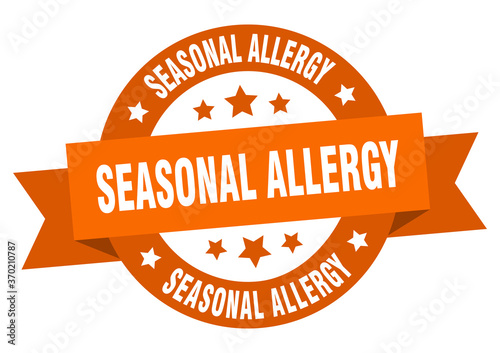 seasonal allergy round ribbon isolated label. seasonal allergy sign