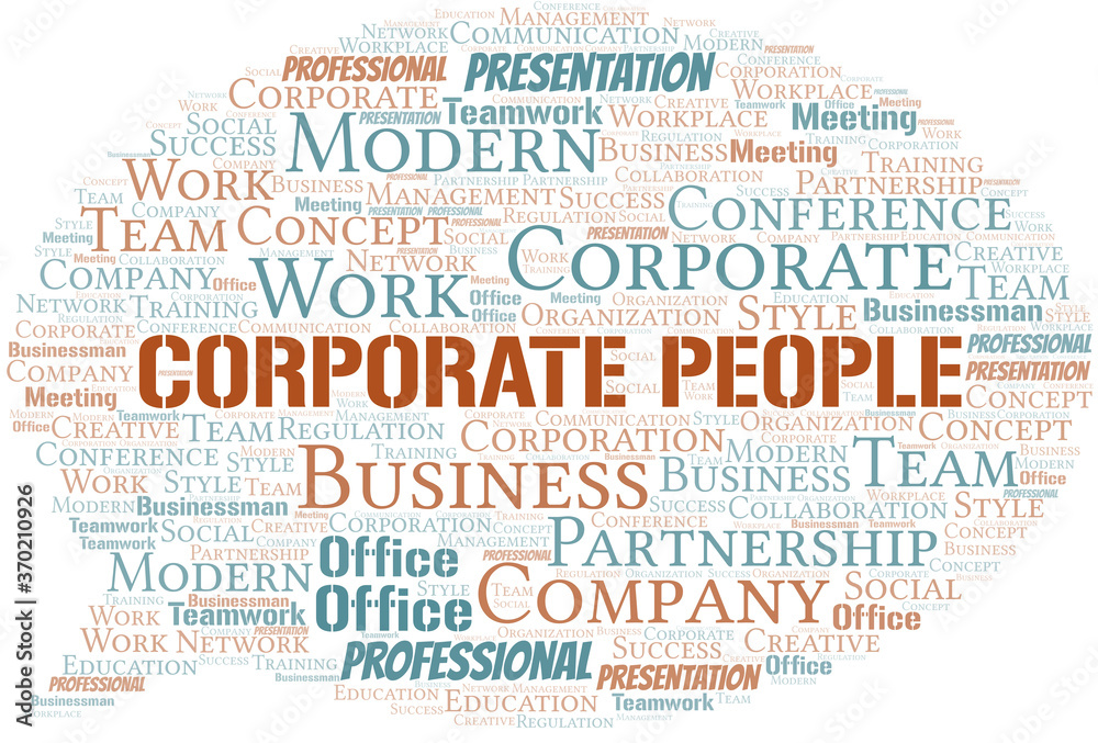 Obraz premium Corporate People vector word cloud, made with text only.