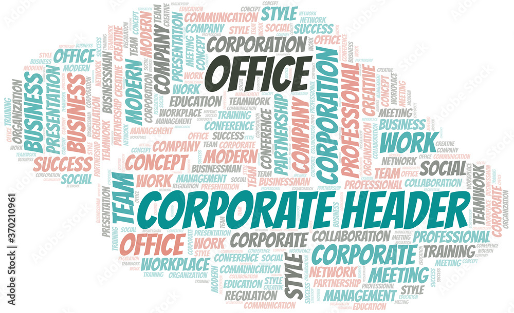 Obraz premium Corporate Header vector word cloud, made with text only.