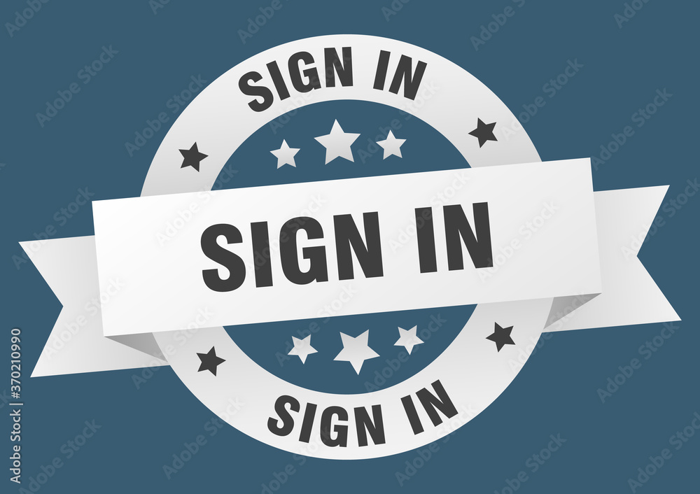 Obraz premium sign in round ribbon isolated label. sign in sign