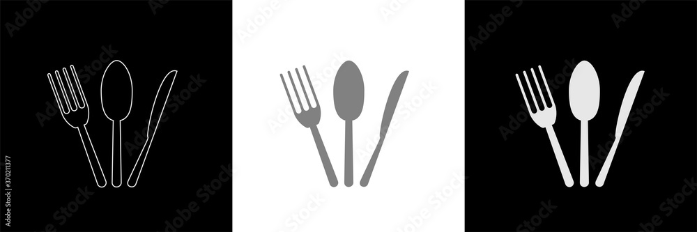 Spoon knife fork icon set5 Spoon knife fork icon set5