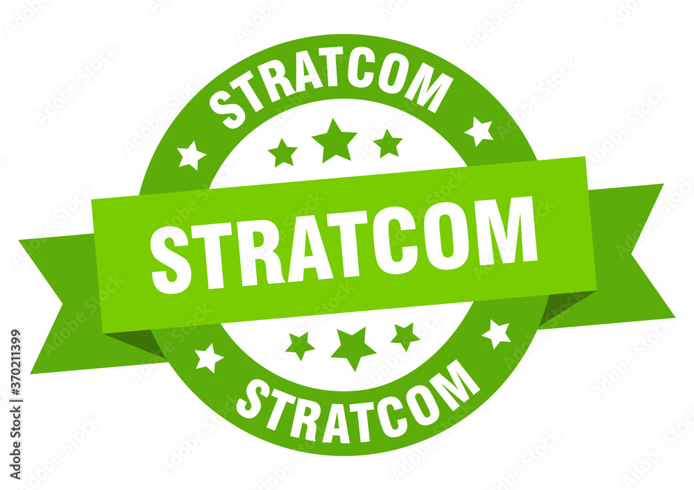 stratcom round ribbon isolated label. stratcom sign stratcom round ribbon isolated label. stratcom sign
