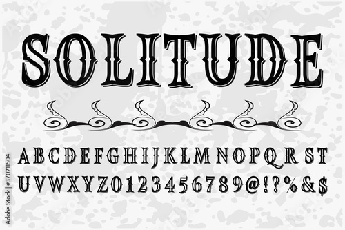 vintage font, classic lettering, typeface vector design, white style background