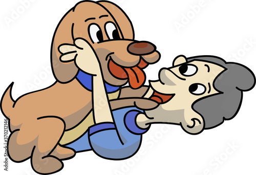man and dog