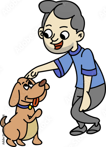 boy and dog
