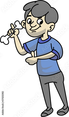 cartoon boy with bone