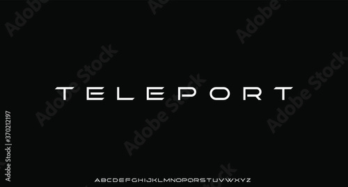 teleport, futuristic modern geometric font 