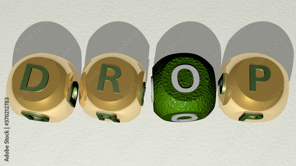 combination of DROP built by cubic letters from the top perspective, excellent for the concept presentation. background and illustration combination of DROP built by cubic letters from the top perspective, excellent for the concept presentation. background and illustration