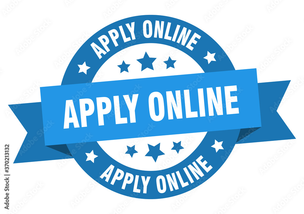apply online round ribbon isolated label. apply online sign apply online round ribbon isolated label. apply online sign