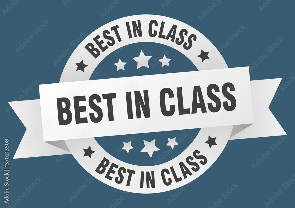 best in class round ribbon isolated label. best in class sign