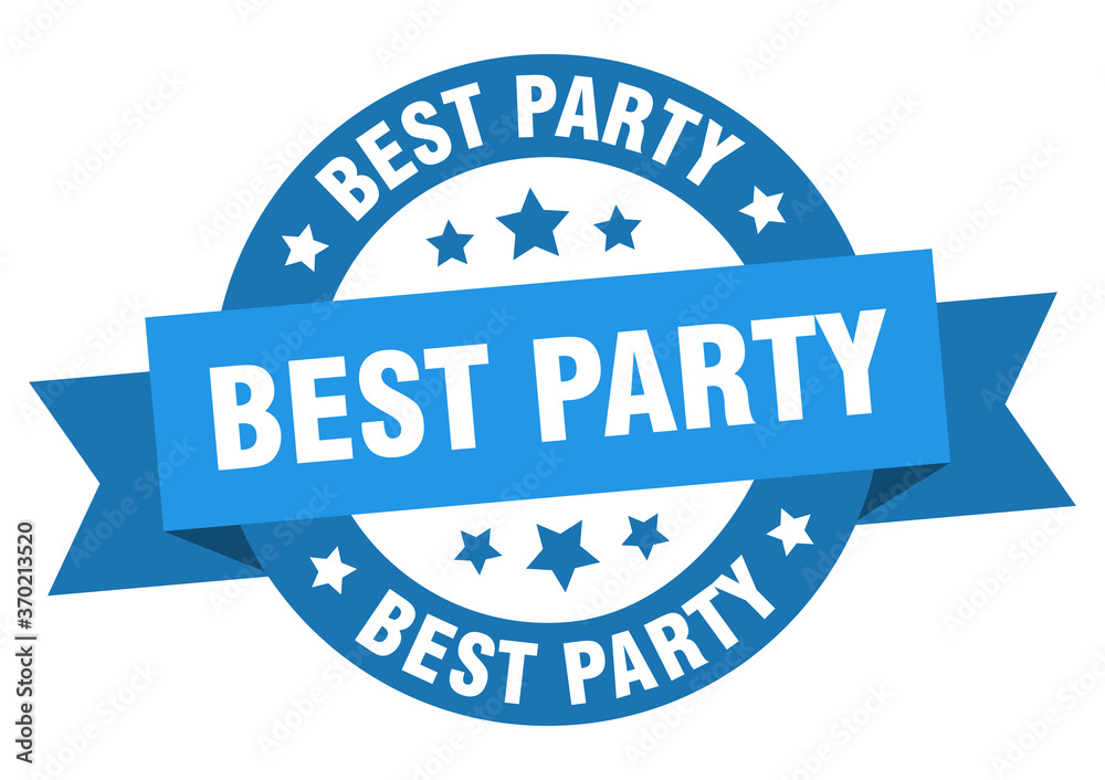 best party round ribbon isolated label. best party sign best party round ribbon isolated label. best party sign
