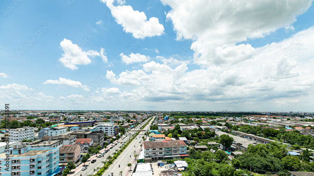 BANGKOK THAILAND - JUNE 22 2022:Traffic on Phahon Yothin road .- Sapanmai at Bangkok Thailand