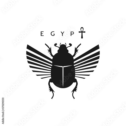 Creative design of egyptian scarab illustration