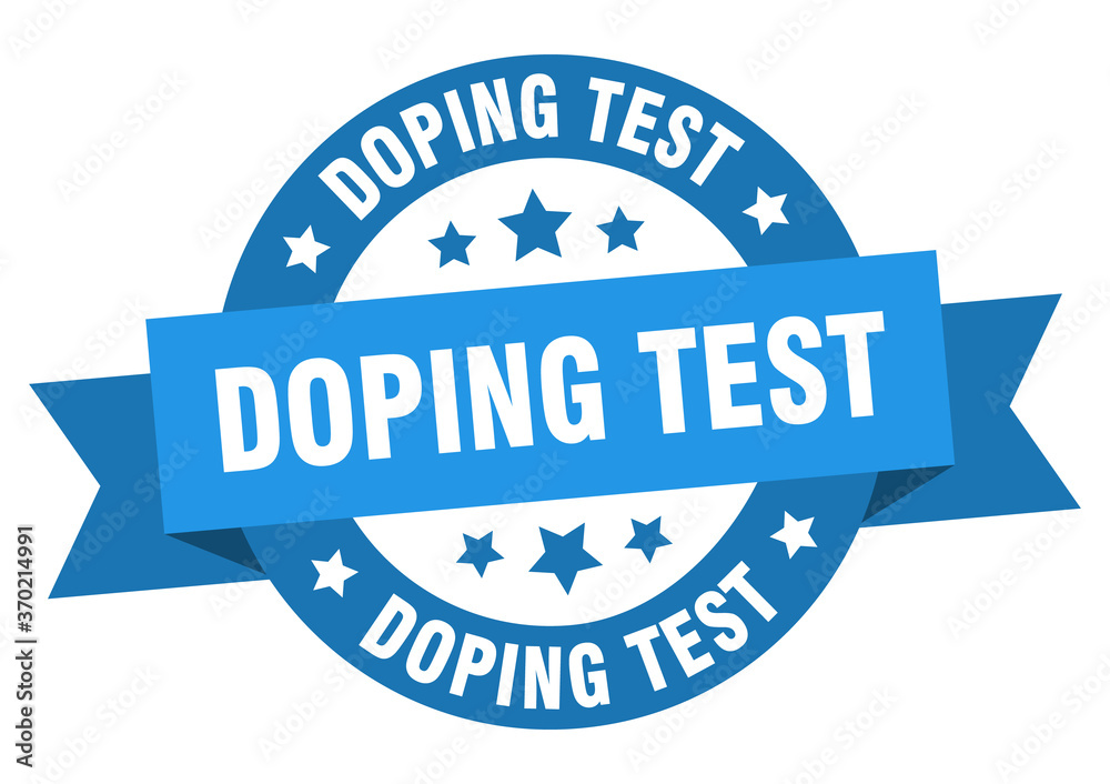 Obraz premium doping test round ribbon isolated label. doping test sign