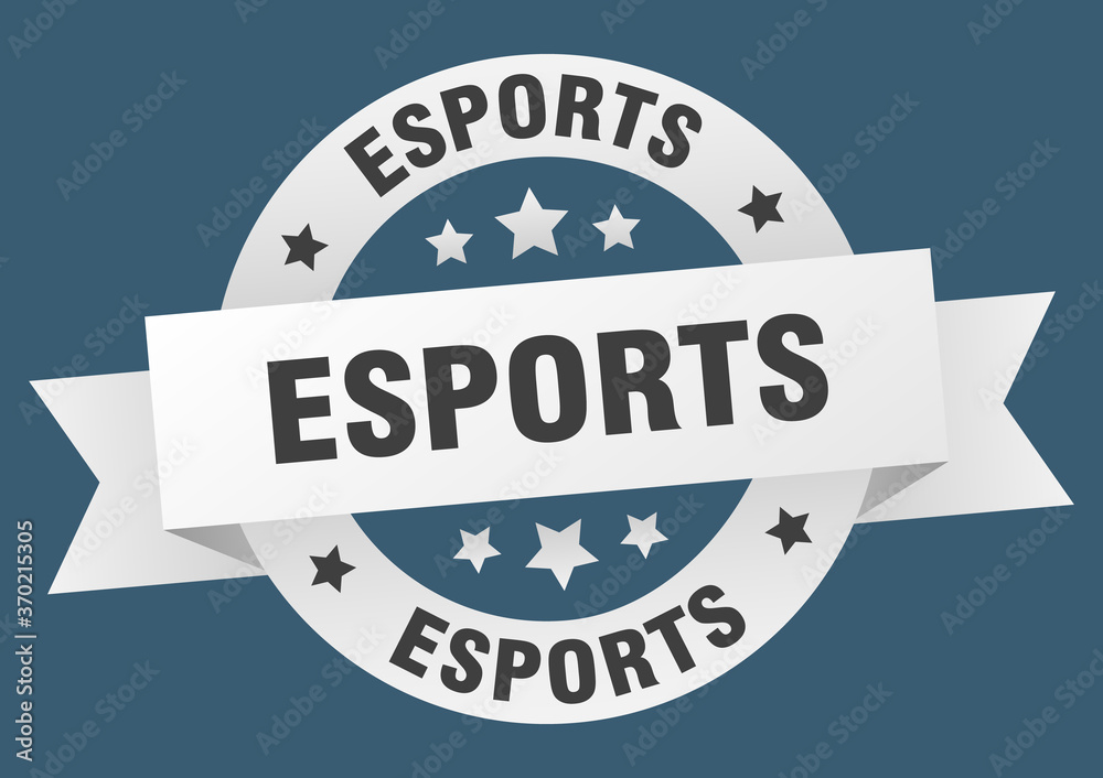 Fototapeta premium esports round ribbon isolated label. esports sign