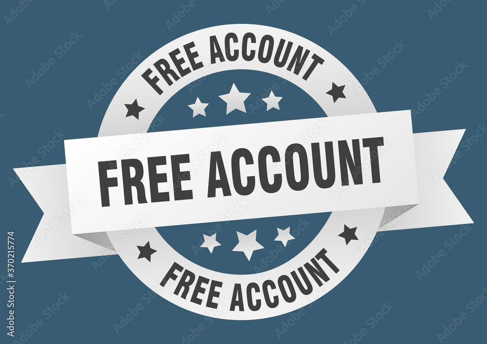 Fototapeta premium free account round ribbon isolated label. free account sign