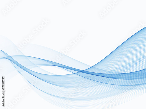 Blue abstract lines swoosh wave Smooth wave border background Wave blue flow