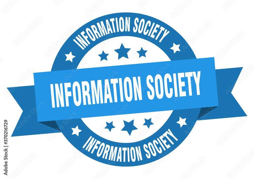 information society round ribbon isolated label. information society sign