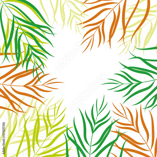 Wallpaper Mural Original  tropical pattern with bright leaves  on a white background. Torontodigital.ca