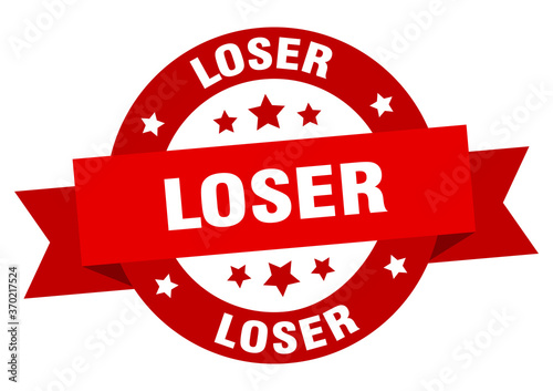 loser round ribbon isolated label. loser sign